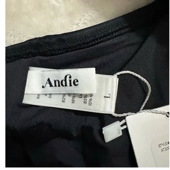Andie Swim The Caledonia Top Women's Large Black Cross Back New with Tags - Picture 5 of 9